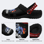 Horror Movie Vintage Graphic Print - Fur Lined Slippers/Sandals
