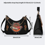 Deal With The Devil Print - Leather Crossbody Bag