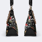 Starry Mushroom Print - Leather Crossbody Bag