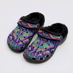Flowing Color Psychedelic Moth Fleece-Lined Clogs