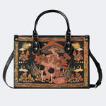 Mushroom Parasitic Skull - Leather Handbag