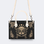 Skeleton Moth Under The Moon - Leather Handbag
