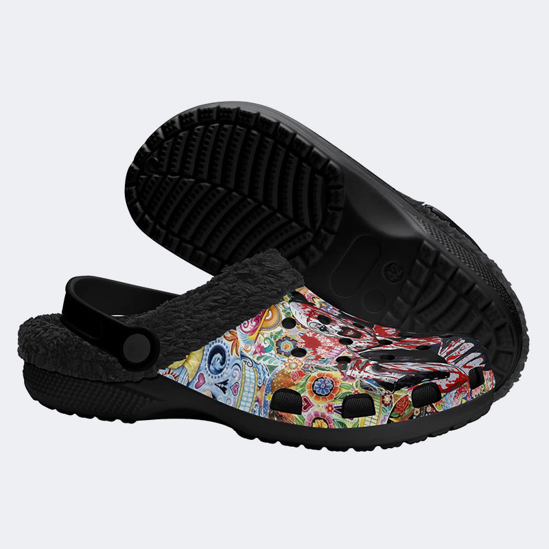 Unisex Horror Terrifier Print - Fur Lined Slippers/Sandals