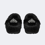 Death Moth Retro Print - Fur Lined Slippers/Sandals