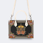 Death Moth On Sword - Leather Handbag