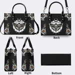 Death Moth Vintage Print - Leather Handbag