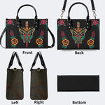 Sword And Moth Print - Leather Handbag