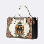 Vintage Black Panther On The Boat - Leather Handbag