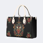Fire Tiger Traditional Tattoo Print - Leather Handbag