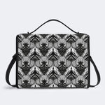 Retro Gothic Black Stripe Lace - Leather Satchel Bag
