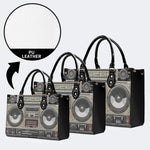 Vintage Radio Print - Leather Handbag