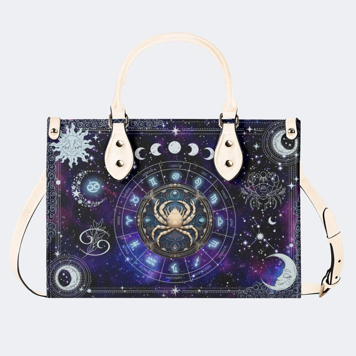 Cancer Starry Sky - Leather Handbag