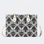 Retro Gothic Black Stripe Lace - Leather Handbag