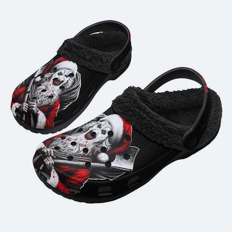 Unisex Horror Terrifier Print - Fur Lined Slippers/Sandals