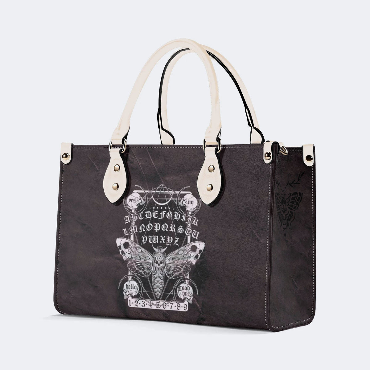 Vintage Death Moth Print - Leather Handbag
