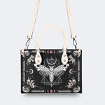 Death Moth & Mushrooms Print - Leather Handbag
