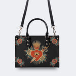 Flaming Heart Art Print - Leather Handbag