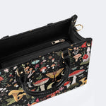 Starry Mushroom Print - Leather Handbag