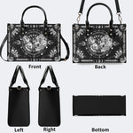 Tarot Skull Butterfly Print - Leather Handbag