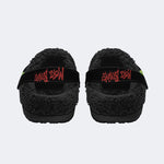 Unisex More Brains Print - Fur Lined Slippers/Sandals