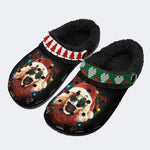 Horror Santa Claus Ghostface Print - Fur Lined Slippers/Sandals