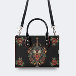 Fire Tiger Traditional Tattoo Print - Leather Handbag