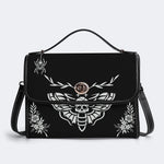 Death Moth Vintage Print - Leather Satchel Bag