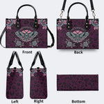 Death Moth Vintage Print - Leather Handbag