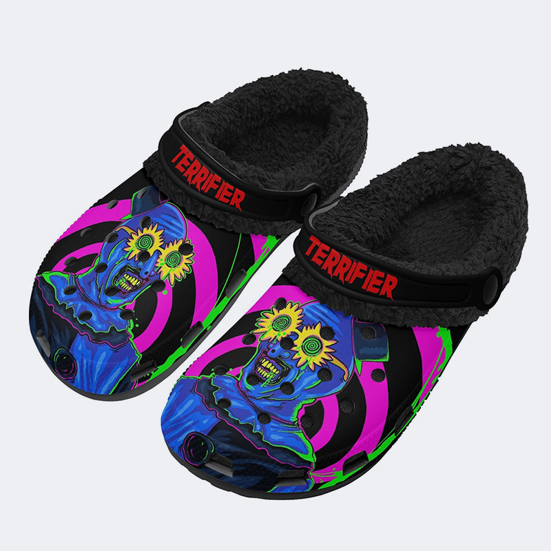 Unisex Horror Terrifier Print - Fur Lined Slippers/Sandals