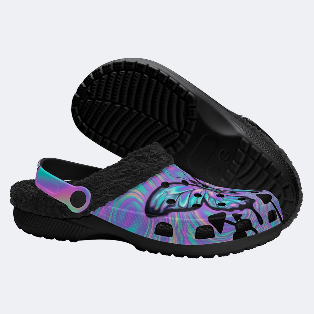 Liquid Ink Moth Fleece-Lined Clogs