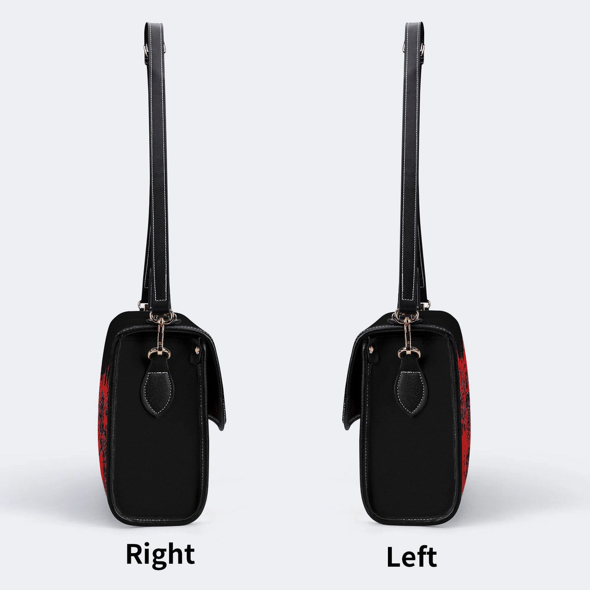 Horror Skull Print - Leather Satchel Bag