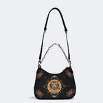 Vintage Tiger And Moth Print - Leather Crossbody Bag