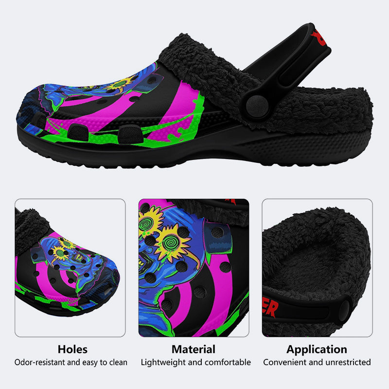 Unisex Horror Terrifier Print - Fur Lined Slippers/Sandals