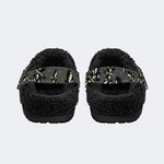 Surreal Death Moth Print- Fur Lined Slippers
