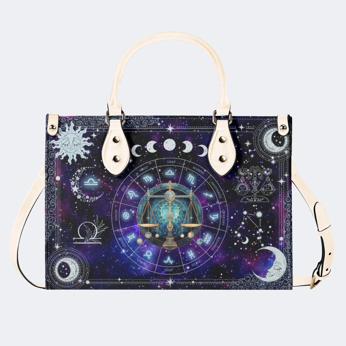 Libra Starry Sky - Leather Handbag