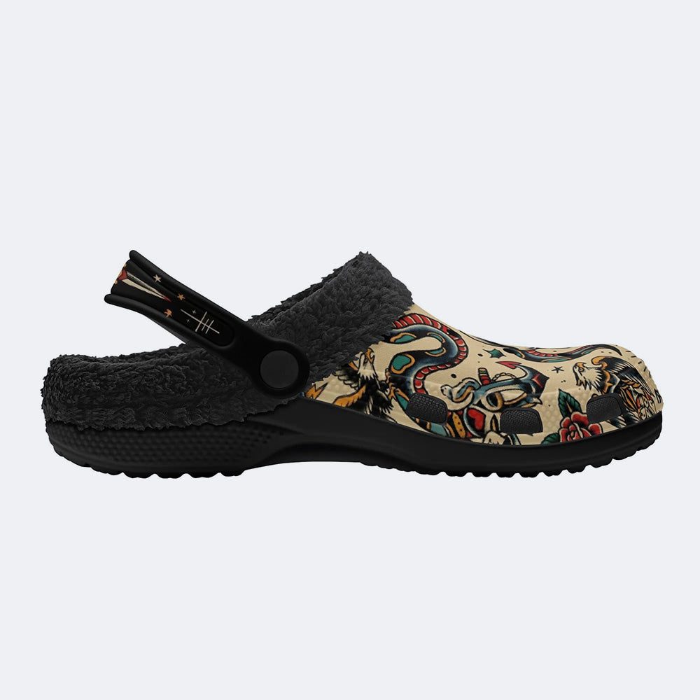 Old School Tattoos Art Print Fleece-Lined Clogs