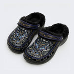 Starry Jewel Moth Print Fleece-Lined Clogs