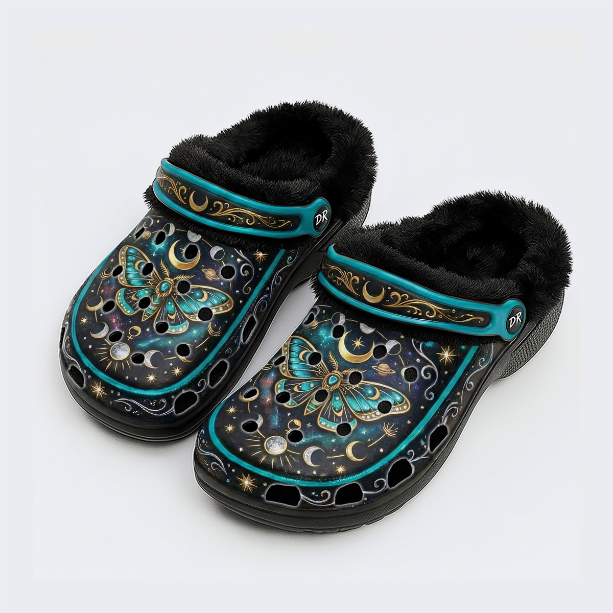 Starry Dream Jewel Moth Print Clogs