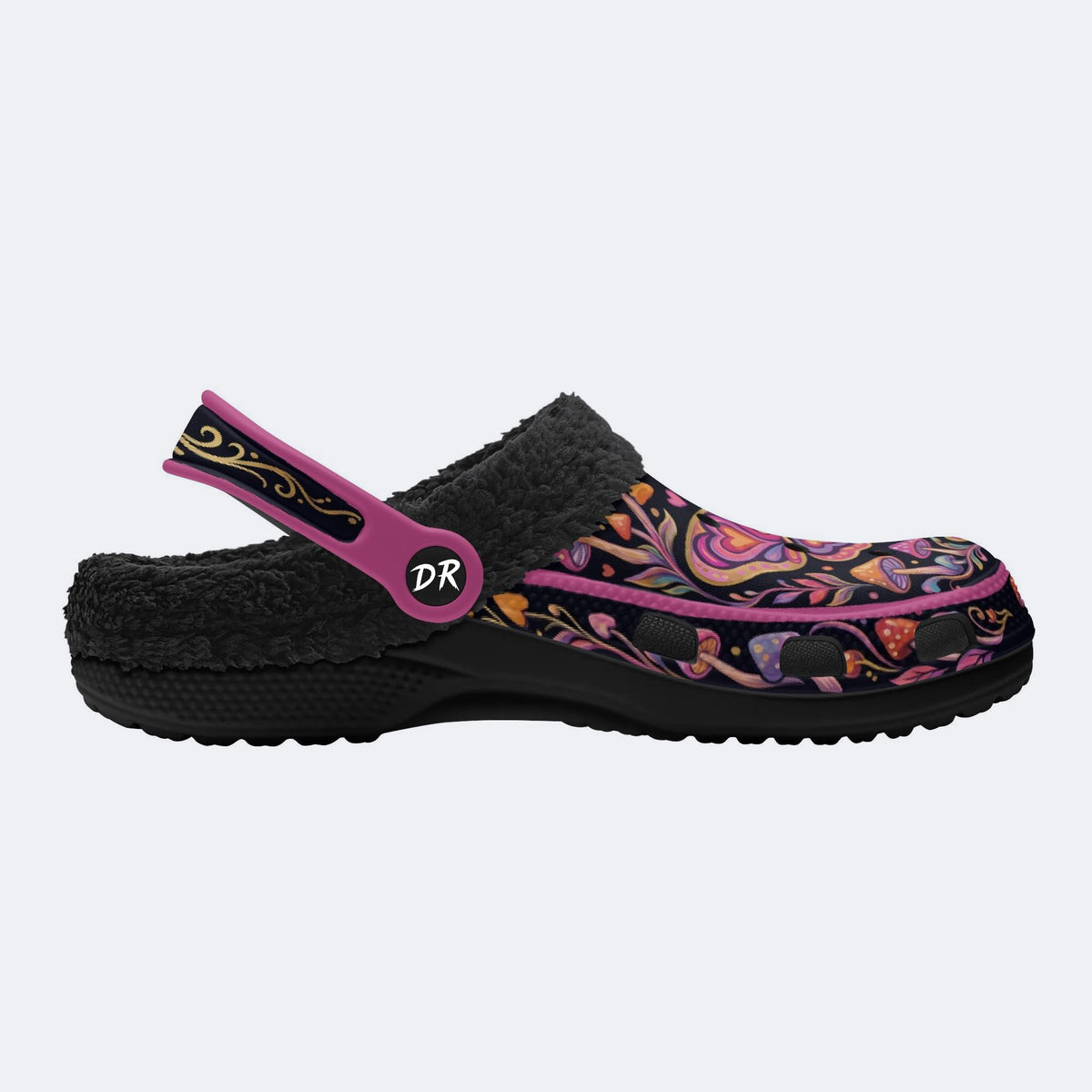 Psychedelic Mushroom & Moth Print Clogs
