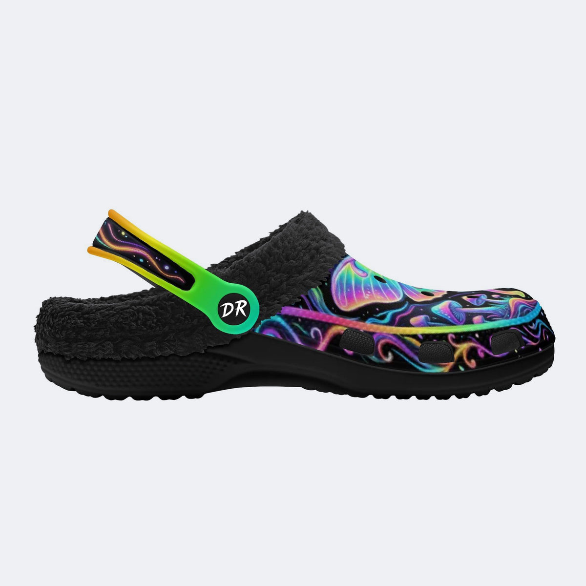 Cosmic Psychedelic Moth Print Clogs
