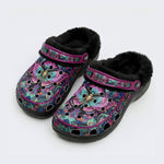 Aurora Romantic Moth Wreath Print Fleece-Lined Clogs