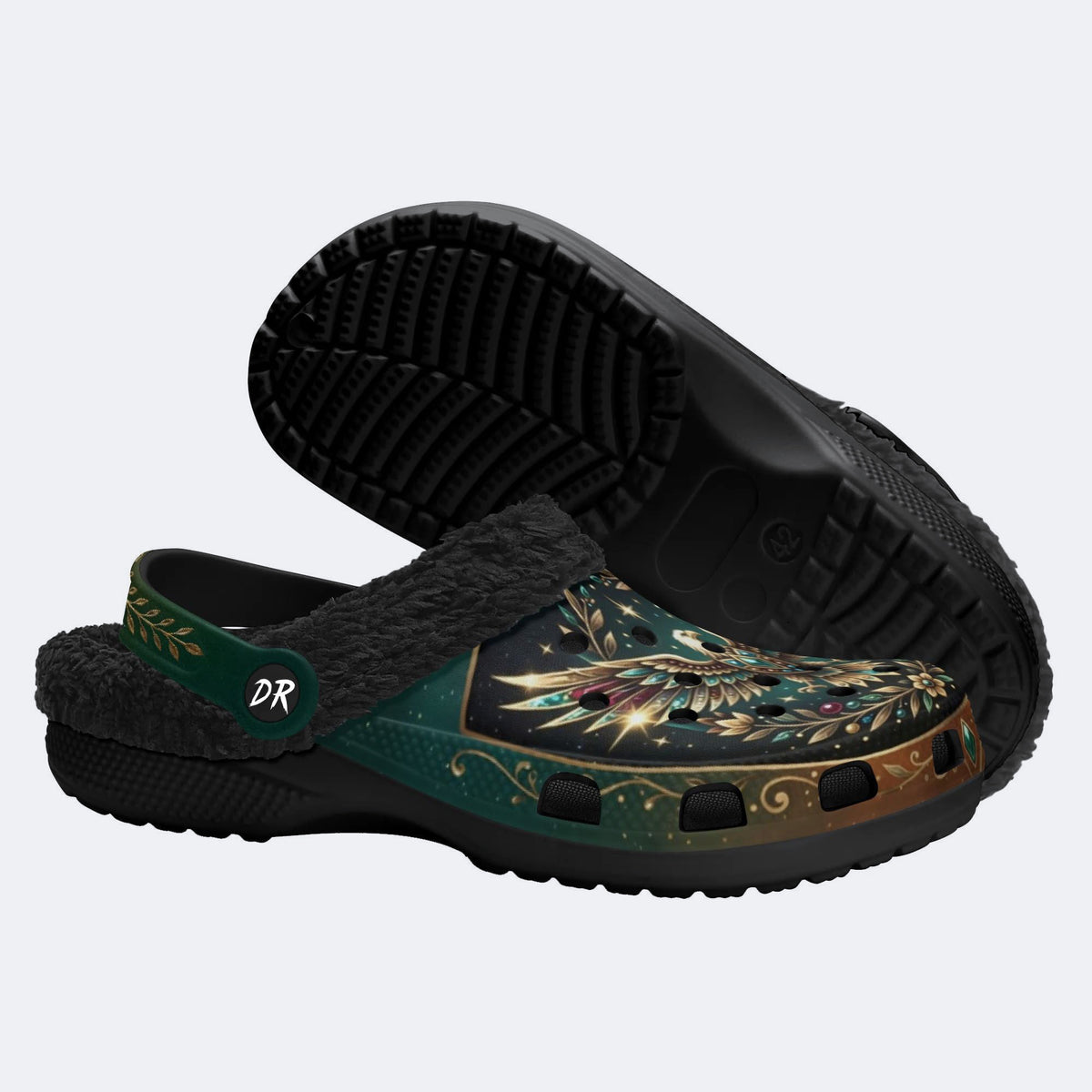 Jewel Eagle Vintage Wreath Print Clogs