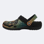 Jewel Mushroom Vintage Wreath Print Fleece-Lined Clogs