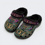 Vintage Mushroom Forest Moth Print Clogs