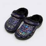 Jewel Moth Vintage Wreath Print Clogs