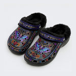 Vintage Moth Rose Print Clogs