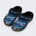 Fantasy Dragonfly Print Fleece-Lined Clogs