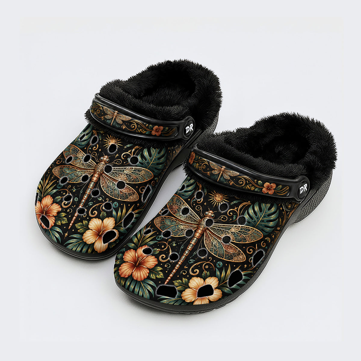 Tropical Dragonfly Flora Print Clogs