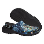 Ice Crystal Light Moth Print Fleece-Lined Clogs