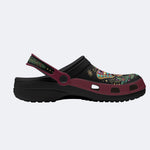 Jewel Moth Vintage Floral Wreath Print Clogs